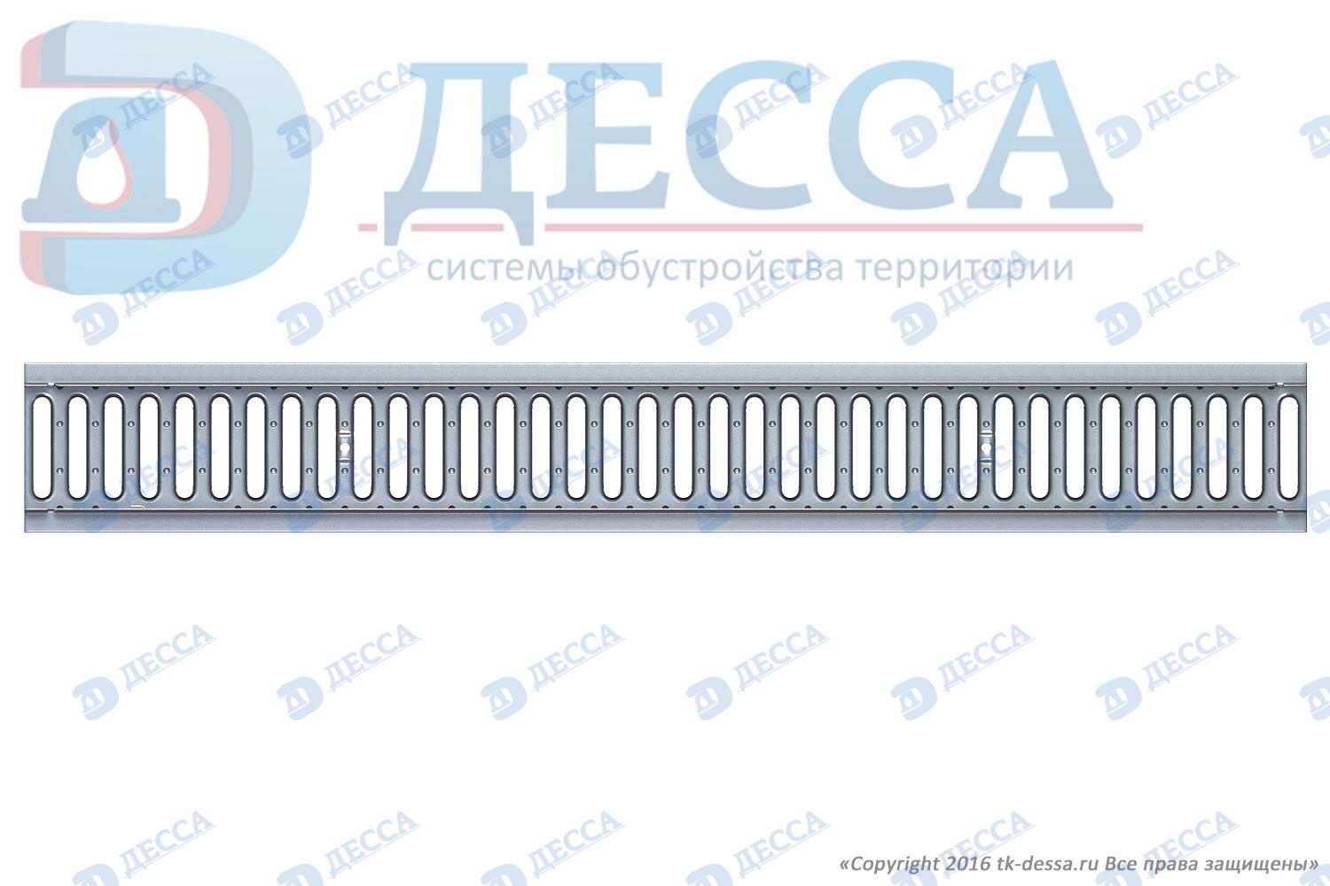 Решетка водоприемная -10.13,6.100- штампованная стальная оцинкованная с отверстиями под крепление (5080/1)